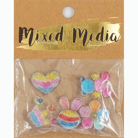 RBOW GLITTER ASST RESIN SHAPES 5PC