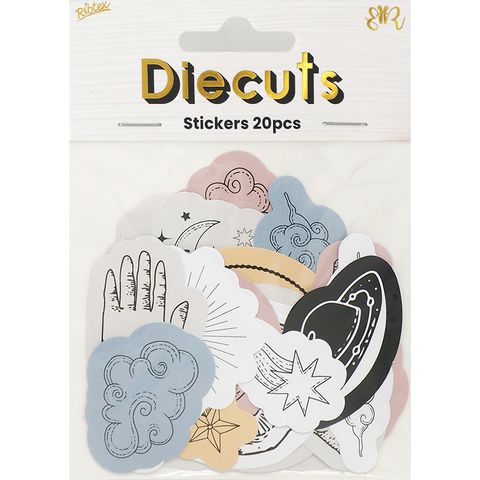 DECO MOON DIE CUT STICKER PACK 20PCS