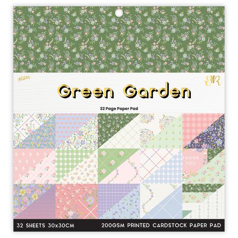 GREEN GARDEN 32 PAGE 12X12 PAPER PAD