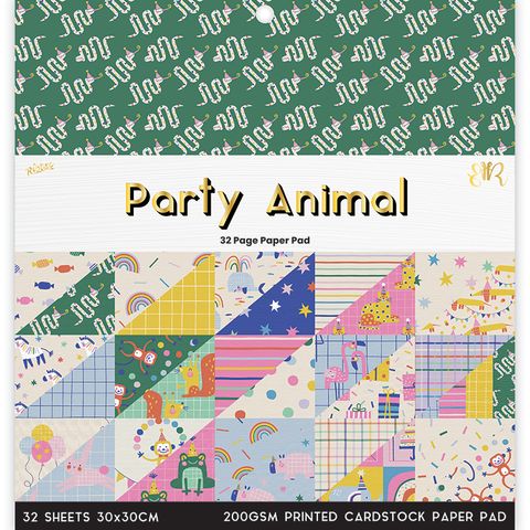 PARTY ANIMAL 32 PAGE 12X12 PAPER PAD