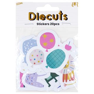PARTY ANIMAL DIE CUT STICKER PACK 20PCS