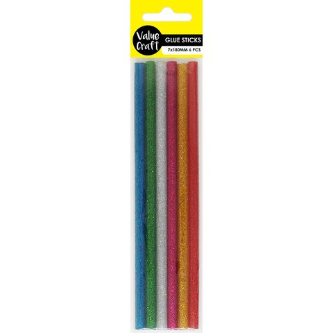 Craft Glue Sticks W Glitter Assorted 6Pc