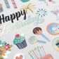 Stickers Happy Birthday Pastel 1 Sh