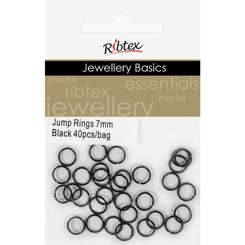 Jump Rings 7mm Black 40Pcs