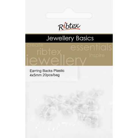 Earring Backs Plastic 4X5mm 20Pcs