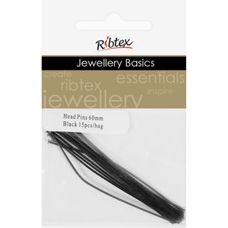 Head Pins 60mm Black 15Pcs