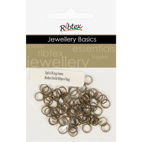 Split Rings 6mm Boho Gold 60Pcs