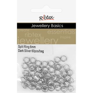 Split Rings 6mm Dark Silver 60Pcs