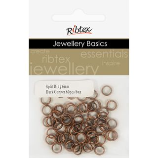 Split Rings 6mm Dark Copper 60Pcs