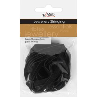 Faux Suede Thonging 5mm Black 5m