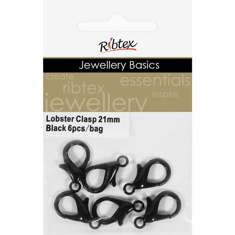 Clasp Lobster 21mm Black 6Pcs