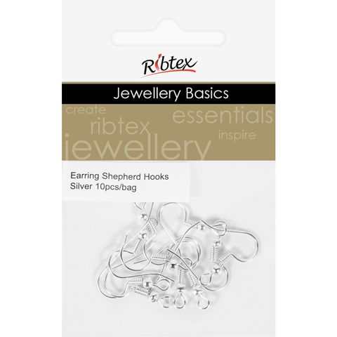 Earring Shepherd Hooks Silver 10Pcs