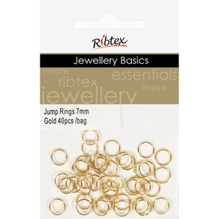 Jump Rings 7mm Gold 40Pcs