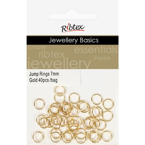 Jump Rings 7mm Gold 40Pcs