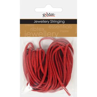 Faux Suede Thonging 2mm Red 4m