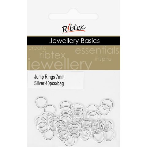 Jump Rings 7mm Silver 40Pcs