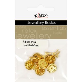 Ribbon Pin Gold 6 Sets