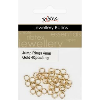 Jump Rings 4mm Gold 40Pcs