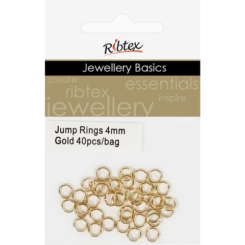 Jump Rings 4mm Gold 40Pcs
