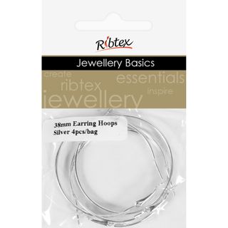 Earring Hoops 38mm Silver 4Pcs