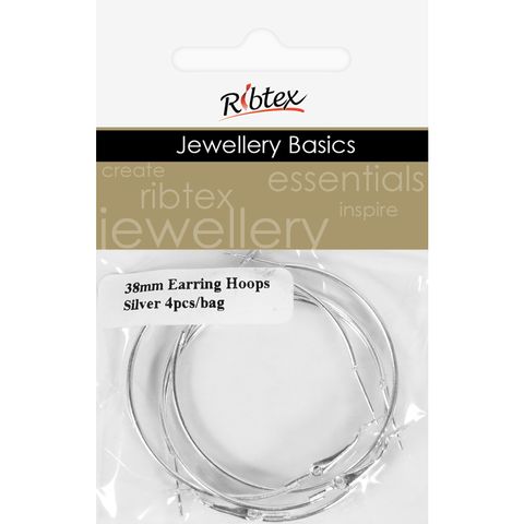 Earring Hoops 38mm Silver 4Pcs