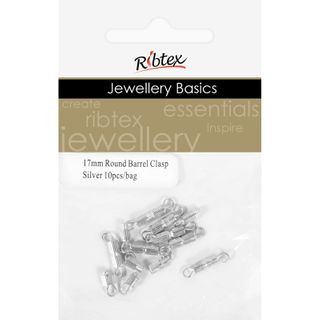 Clasp Barrel 17mm Round Silver 10Pcs