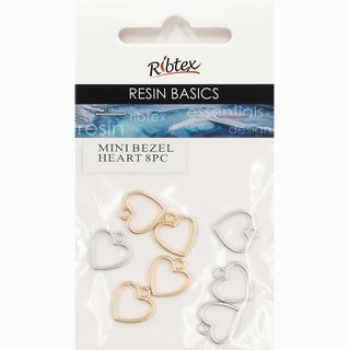 RESIN BEZEL MINI HEART 8PCS