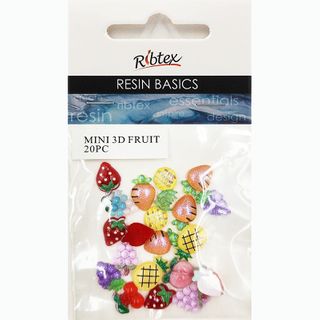 RESIN EMB MINI 3D GUMMY FRUIT MULTI 20pc