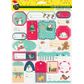 Xmas Gift Tag Stickers Teal Red 1Sh