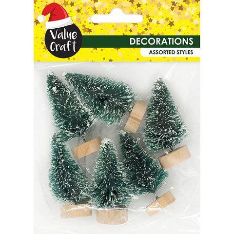 XMAS MINI SNOWY TREES 6PCS