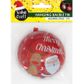XMAS HANGING BAUBLE TIN SANTA 1PC