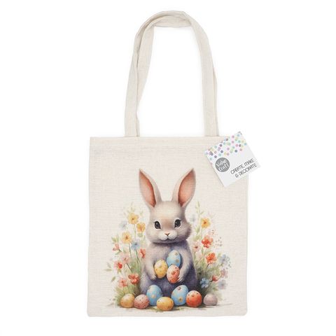 Easter Tote Bag Whimsical Bunny 1Pc