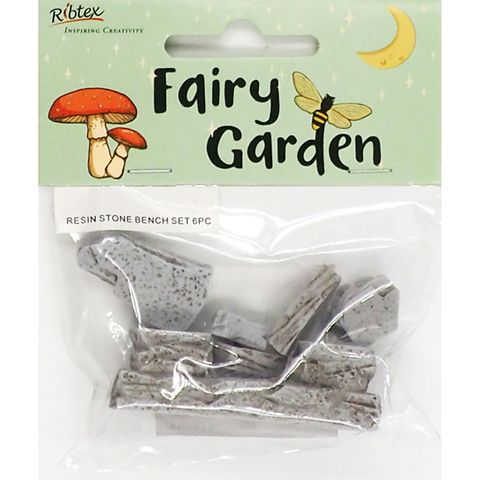 FG RESIN STONE BENCH SET 6PC