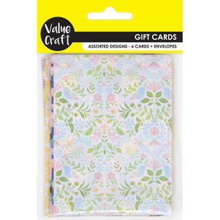 CARD PACK W ENVELOPES FLORAL 6PC