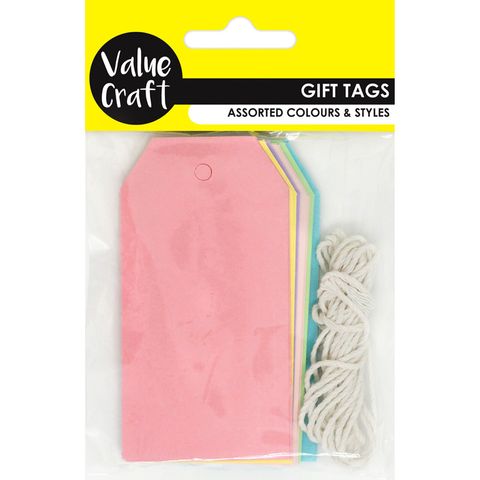 GIFT TAGS 9.5x4.8CM PASTEL 18PC