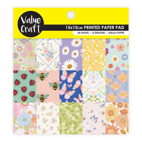 PAPER PAD 15X15CM FLORALS 30 SHEETS