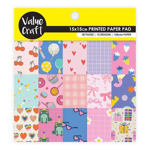 PAPER PAD 15X15CM PARTY 30 SHEETS