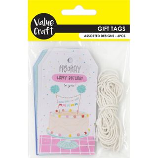 GIFT TAGS BIRTHDAY ASSORTED 6PC