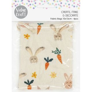 Easter Whimsical Fabric Bag 10x13cm 4pc
