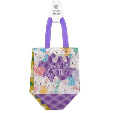 Easter Plastic Tote Bag 2 Designs 2pc