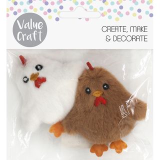 Easter Fluffy Chick Pins Brown White 2pc