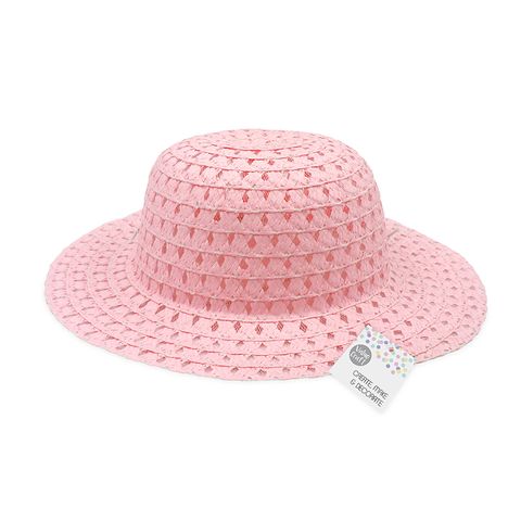 Easter Straw Bonnet 29.5cm Pink 1pc