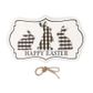 Happy Easter Wooden Sign Gingham 1pc