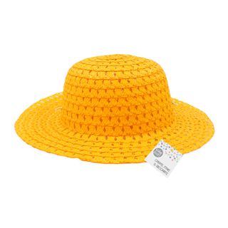 Easter Straw Bonnet 29.5cm Yellow 1pc
