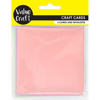CRAFT CARDS W ENVELOPES PASTEL 6PC