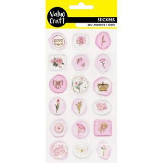 STICKERS EPOXY SEALS PINK 1SH