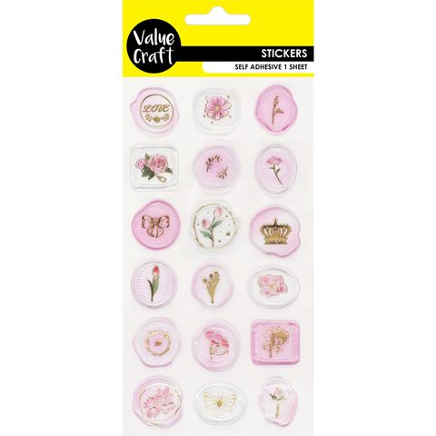 STICKERS EPOXY SEALS PINK 1SH