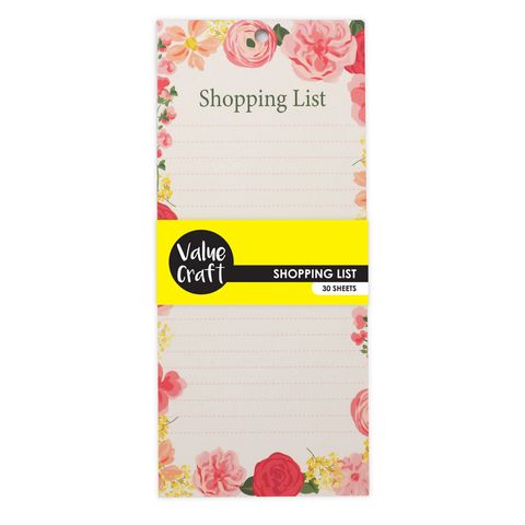 SHOPPING LIST FLORAL 30 SHEETS