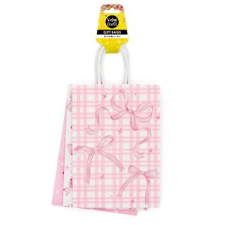 GIFT BAGS 21X15CM MIXED BOWS 3PC