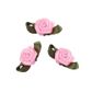 Grub Rose with Leaves 7mm Baby Pink 10Pc